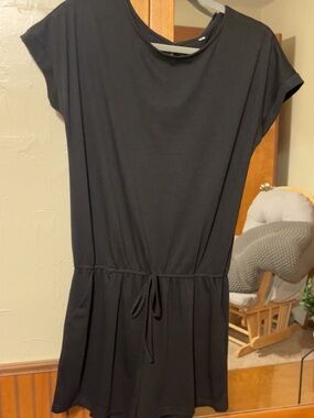 Black Women’s Drawstring Waist Casual Romper